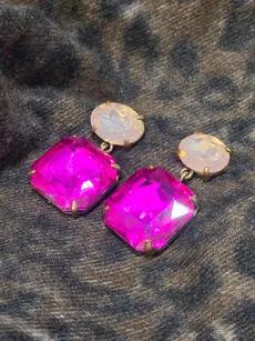 گوشواره کریستالی صورتی